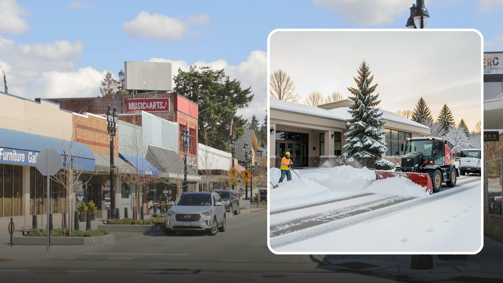 Bank Branch Snow Removal in Bothell, King County, WA - Keep your drive-through lanes, ATM approaches, and customer entrance clear so members can bank safely the moment a snow event...
