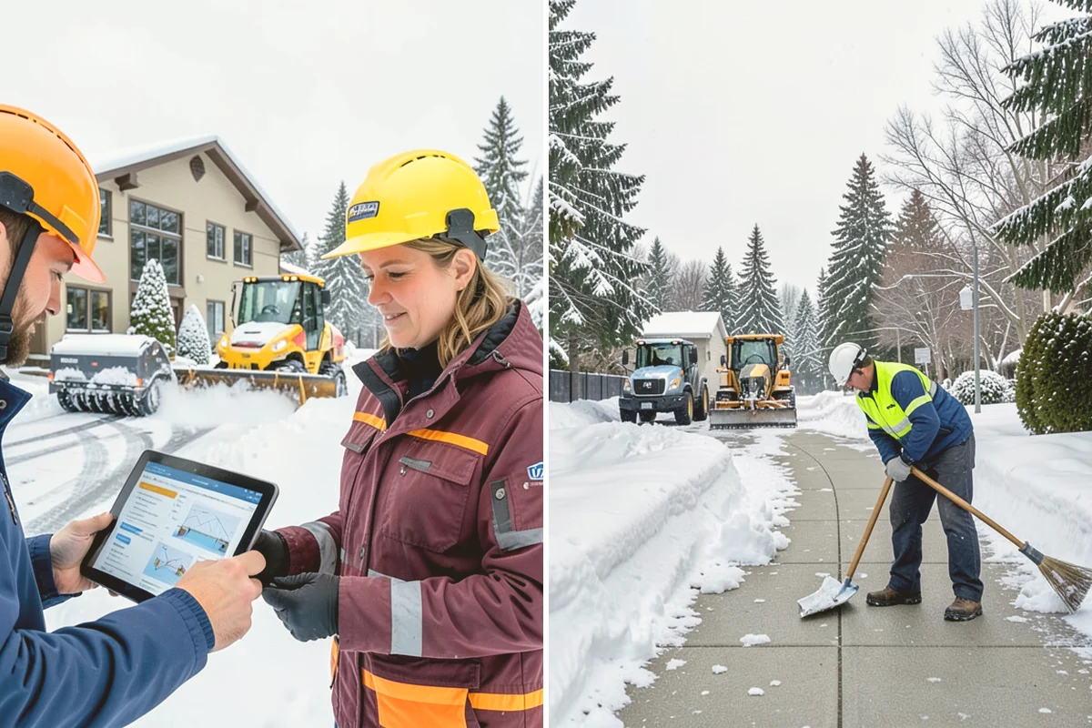 Bank Branch Snow Removal in Bothell, King County, WA - Identify drive-through lanes, ATM pads, and the entrance walk