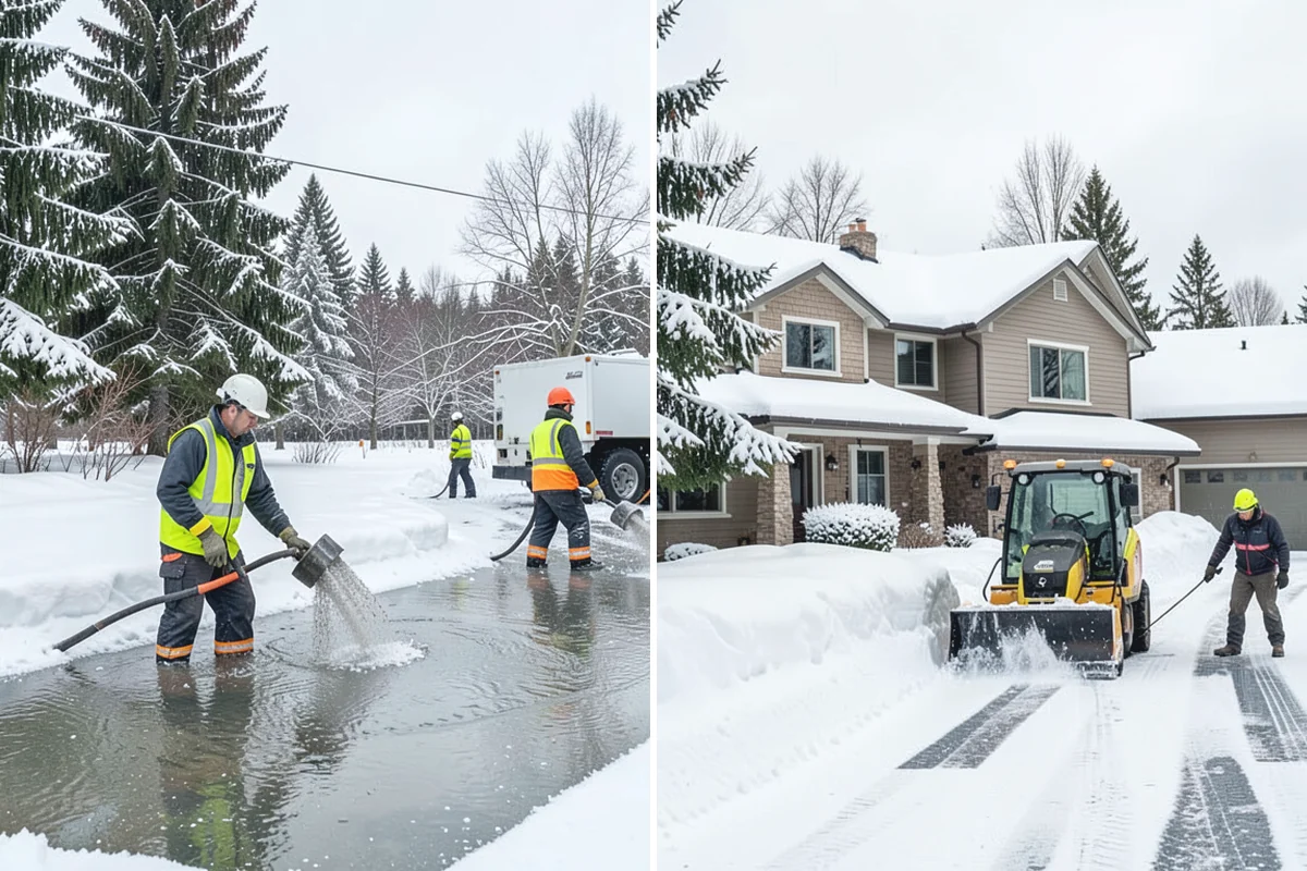 Bank Branch Snow Removal in Buckley, Pierce County, WA - Identify drive-through lanes, ATM pads, and the entrance walk