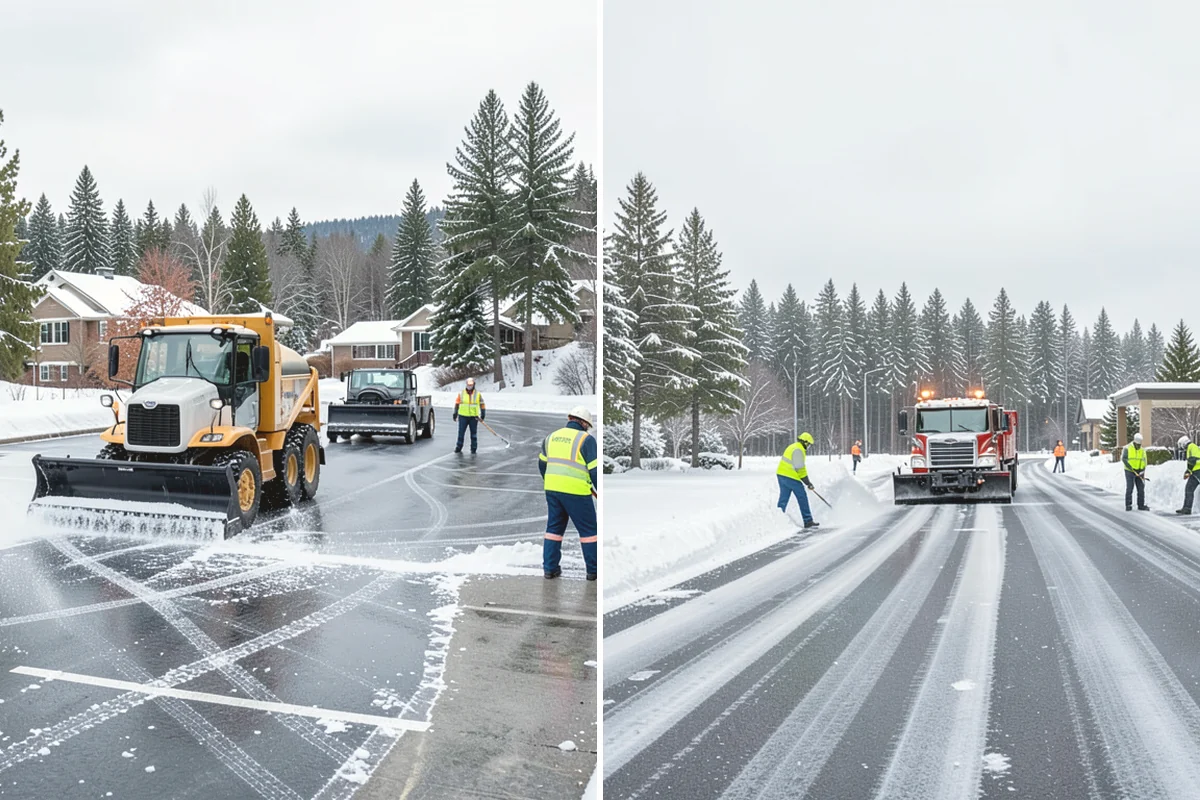 Bank Branch Snow Removal in Burien, King County, WA - Identify drive-through lanes, ATM pads, and the entrance walk