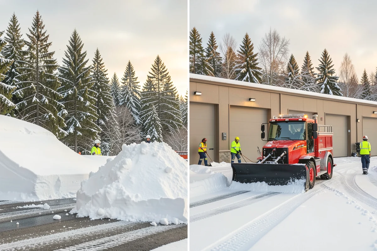 Bank Branch Snow Removal in Burlington, Skagit County, WA - Identify drive-through lanes, ATM pads, and the entrance walk