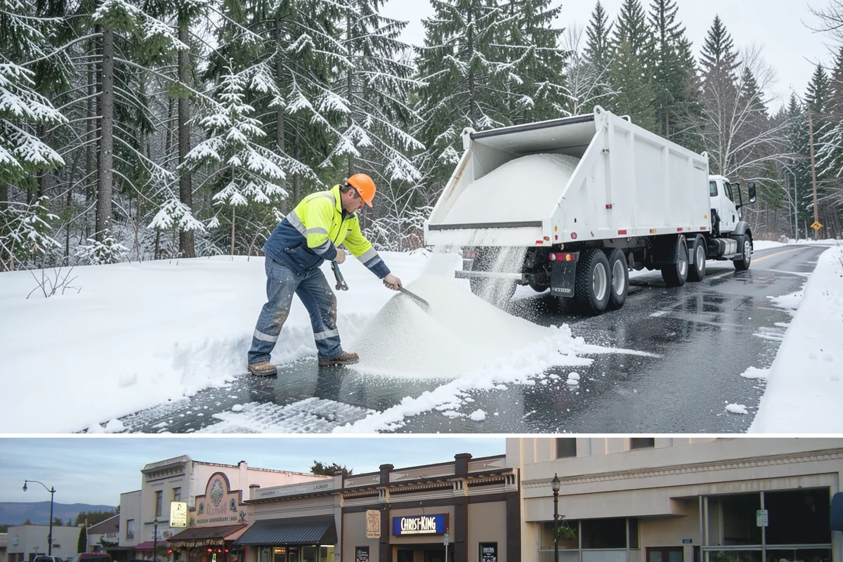 Bank Branch Snow Removal in Burlington, Skagit County, WA - Branch demand concentrates in December through February around short lowland cold snaps.
