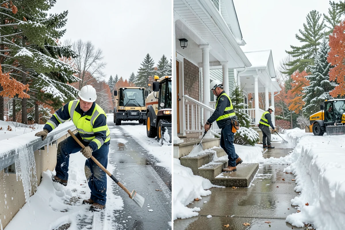 Bank Branch Snow Removal in Clyde Hill, King County, WA - Identify drive-through lanes, ATM pads, and the entrance walk