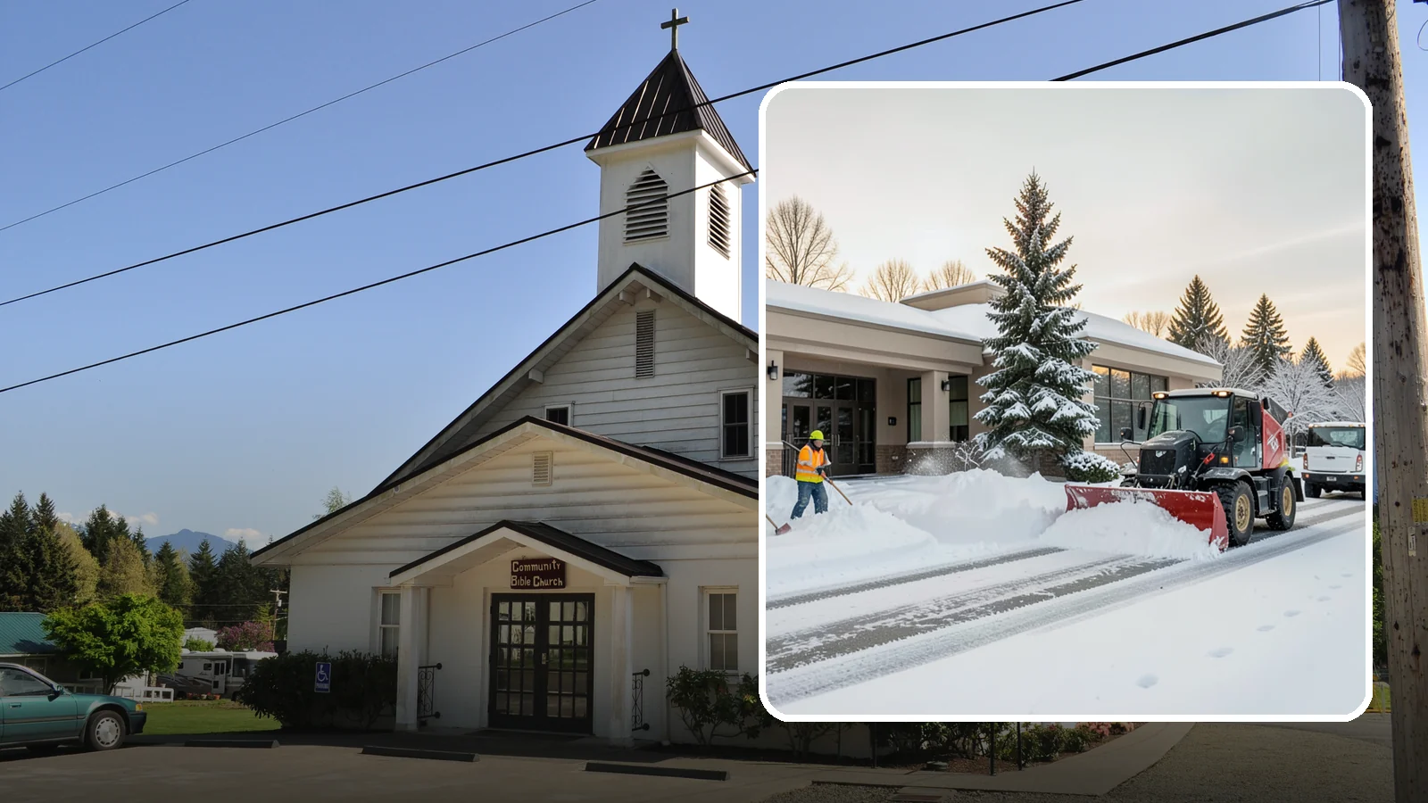 Bank Branch Snow Removal in Concrete, Skagit County, WA - Keep your drive-through lanes, ATM approaches, and customer entrance clear so members can bank safely the moment a snow event...