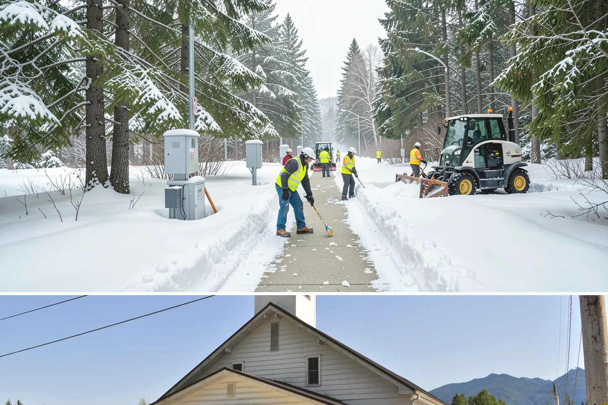 Bank Branch Snow Removal in Concrete, Skagit County, WA - Branch demand concentrates in December through February around short lowland cold snaps.