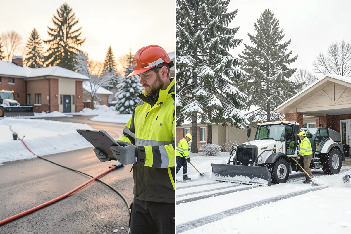 Bank Branch Snow Removal in Covington, King County, WA - Identify drive-through lanes, ATM pads, and the entrance walk