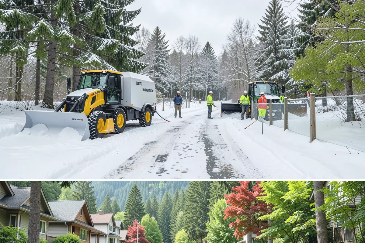 Bank Branch Snow Removal in Darrington, Snohomish County, WA - Branch demand concentrates in December through February around short lowland cold snaps.