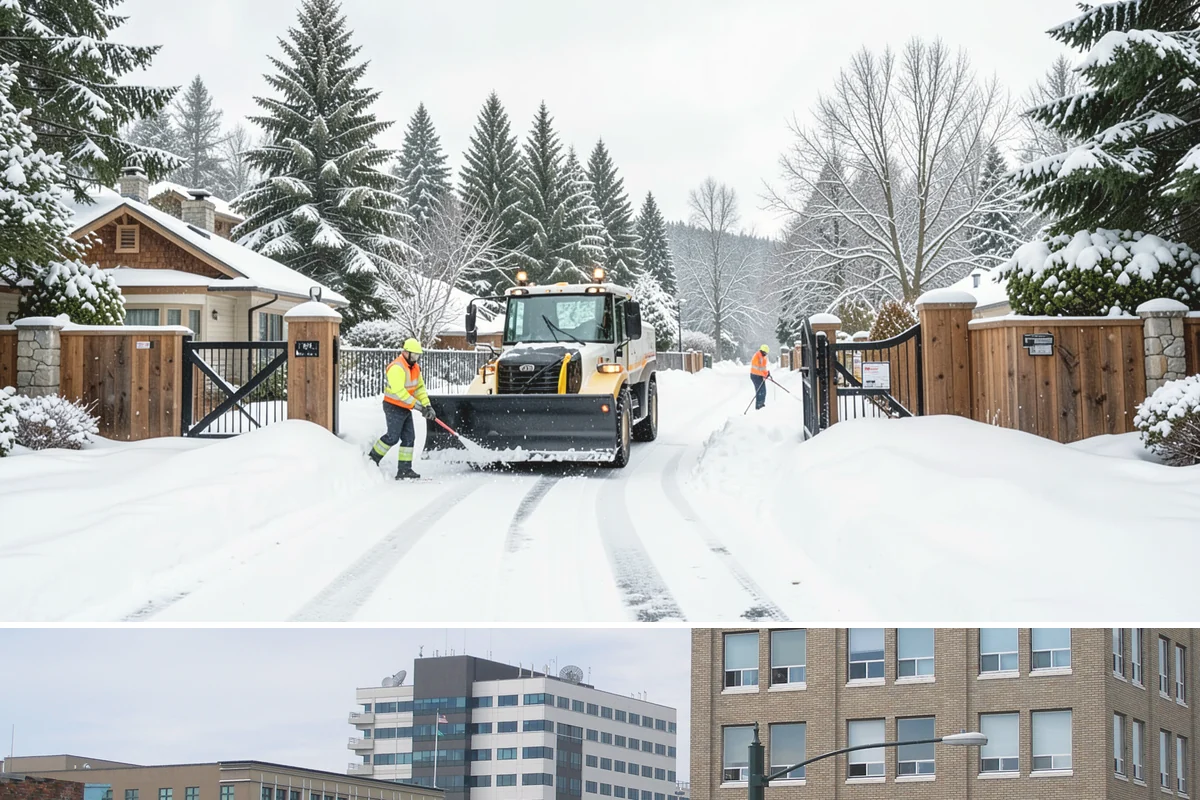 Bank Branch Snow Removal in Everett, Snohomish County, WA - Branch demand concentrates in December through February around short lowland cold snaps.
