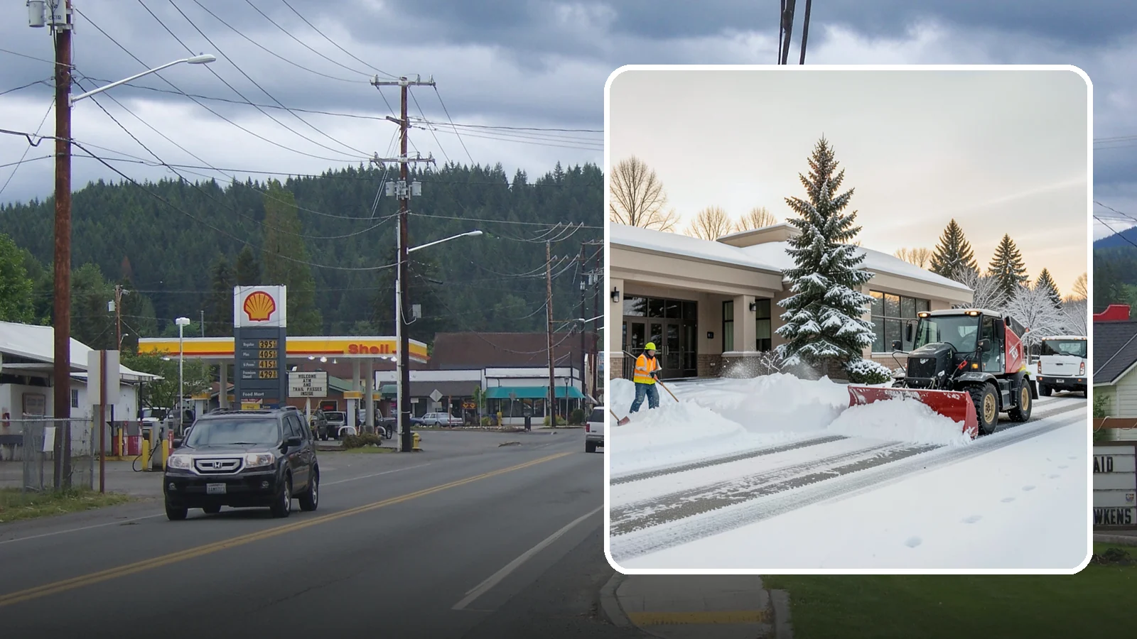 Bank Branch Snow Removal in Granite Falls, Snohomish County, WA - Keep your drive-through lanes, ATM approaches, and customer entrance clear so members can bank safely the moment a snow event...