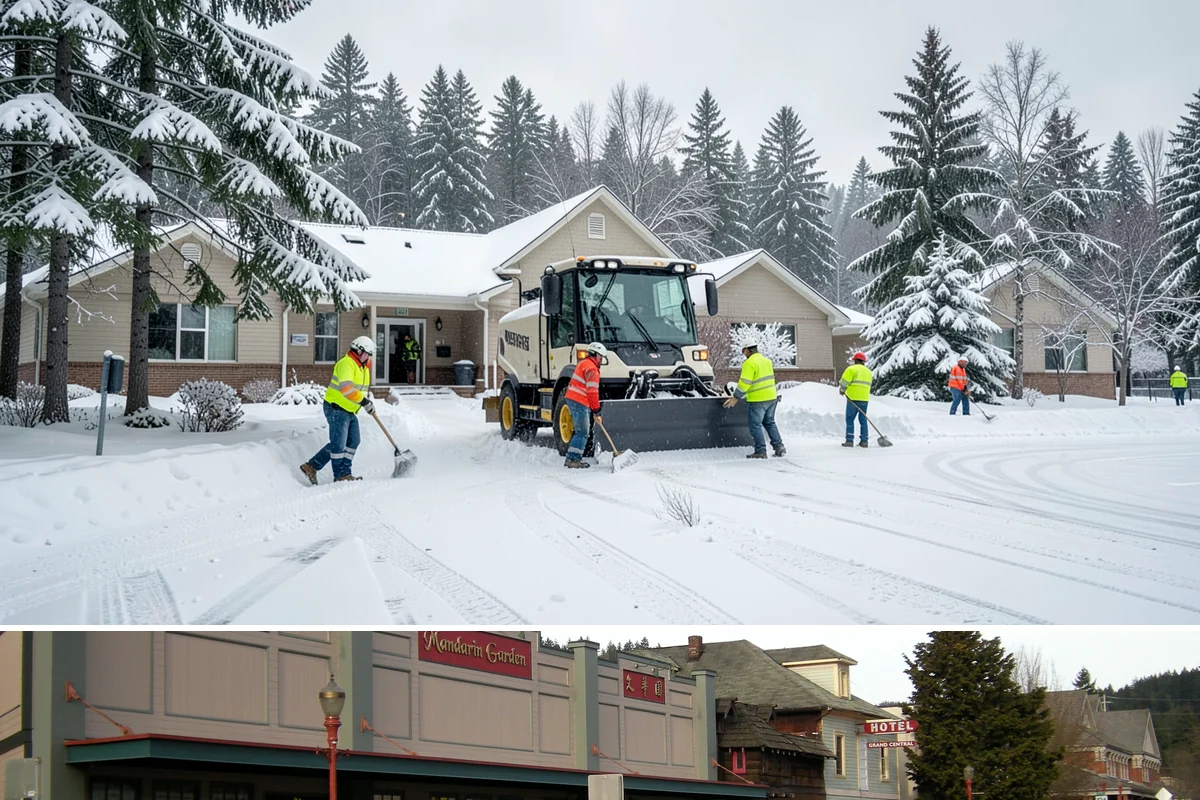 Bank Branch Snow Removal in Issaquah, King County, WA - Branch demand concentrates in December through February around short lowland cold snaps.