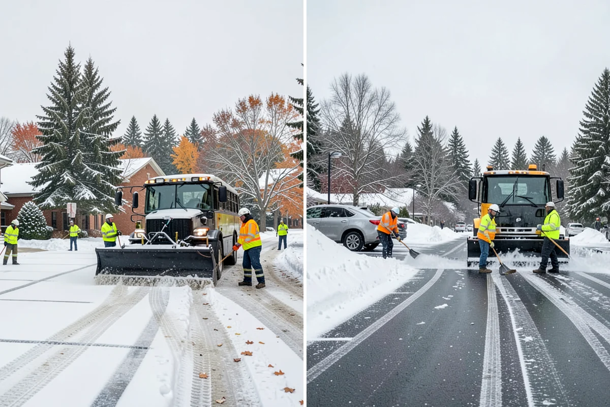 Bank Branch Snow Removal in Kenmore, King County, WA - Identify drive-through lanes, ATM pads, and the entrance walk