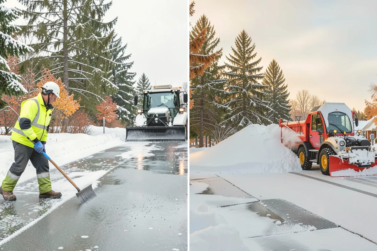 Bank Branch Snow Removal in Langley, Island County, WA - Identify drive-through lanes, ATM pads, and the entrance walk