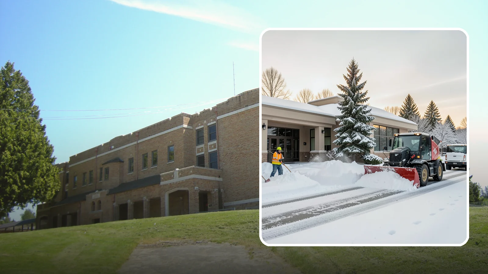 Bank Branch Snow Removal in Maple Valley, King County, WA - Keep your drive-through lanes, ATM approaches, and customer entrance clear so members can bank safely the moment a snow event...