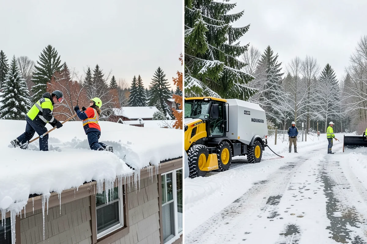 Bank Branch Snow Removal in Maple Valley, King County, WA - Identify drive-through lanes, ATM pads, and the entrance walk