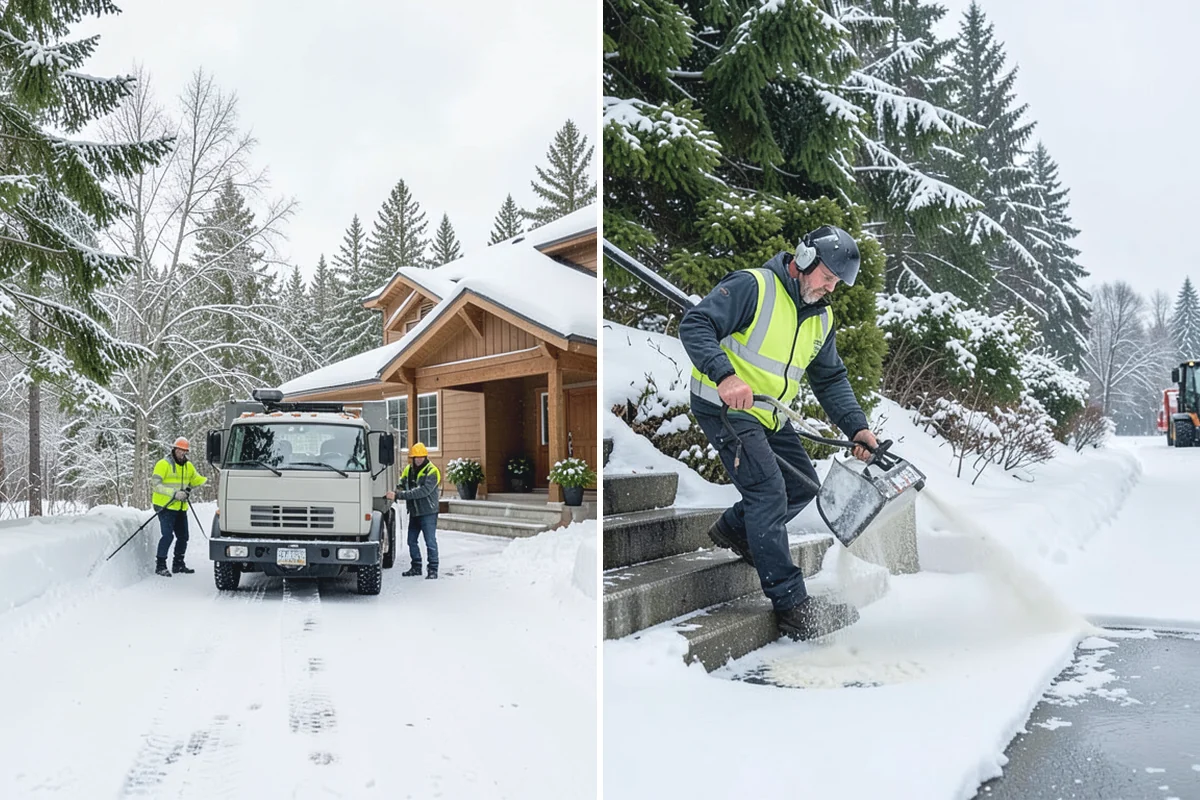 Bank Branch Snow Removal in Marysville, Snohomish County, WA - Identify drive-through lanes, ATM pads, and the entrance walk