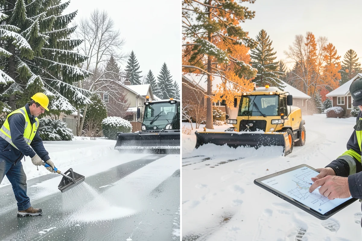 Bank Branch Snow Removal in Mercer Island, King County, WA - Identify drive-through lanes, ATM pads, and the entrance walk