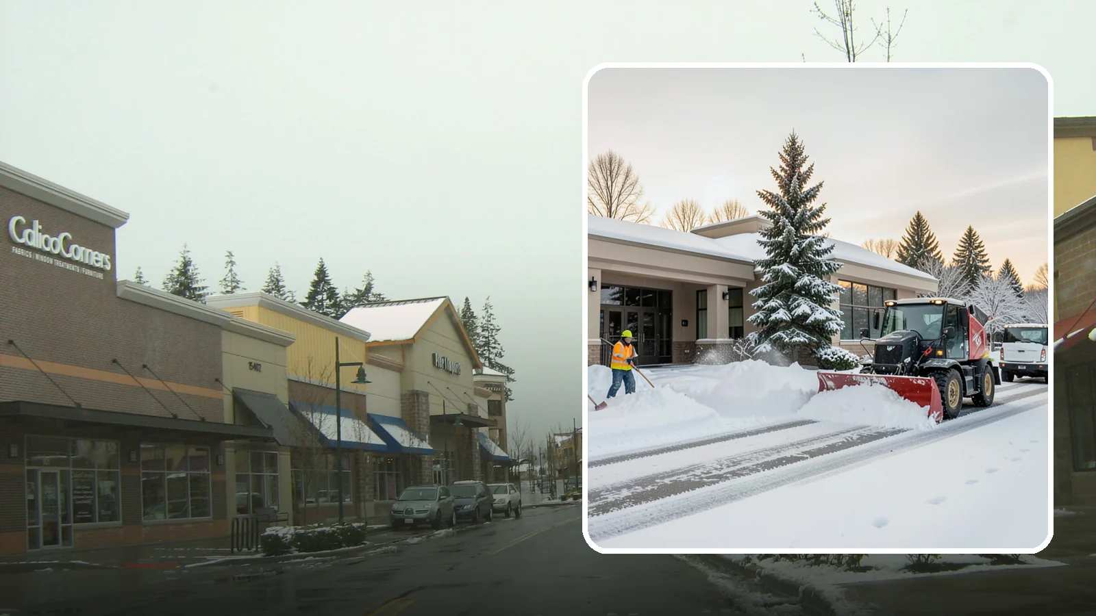 Bank Branch Snow Removal in Mill Creek, Snohomish County, WA - Keep your drive-through lanes, ATM approaches, and customer entrance clear so members can bank safely the moment a snow event...