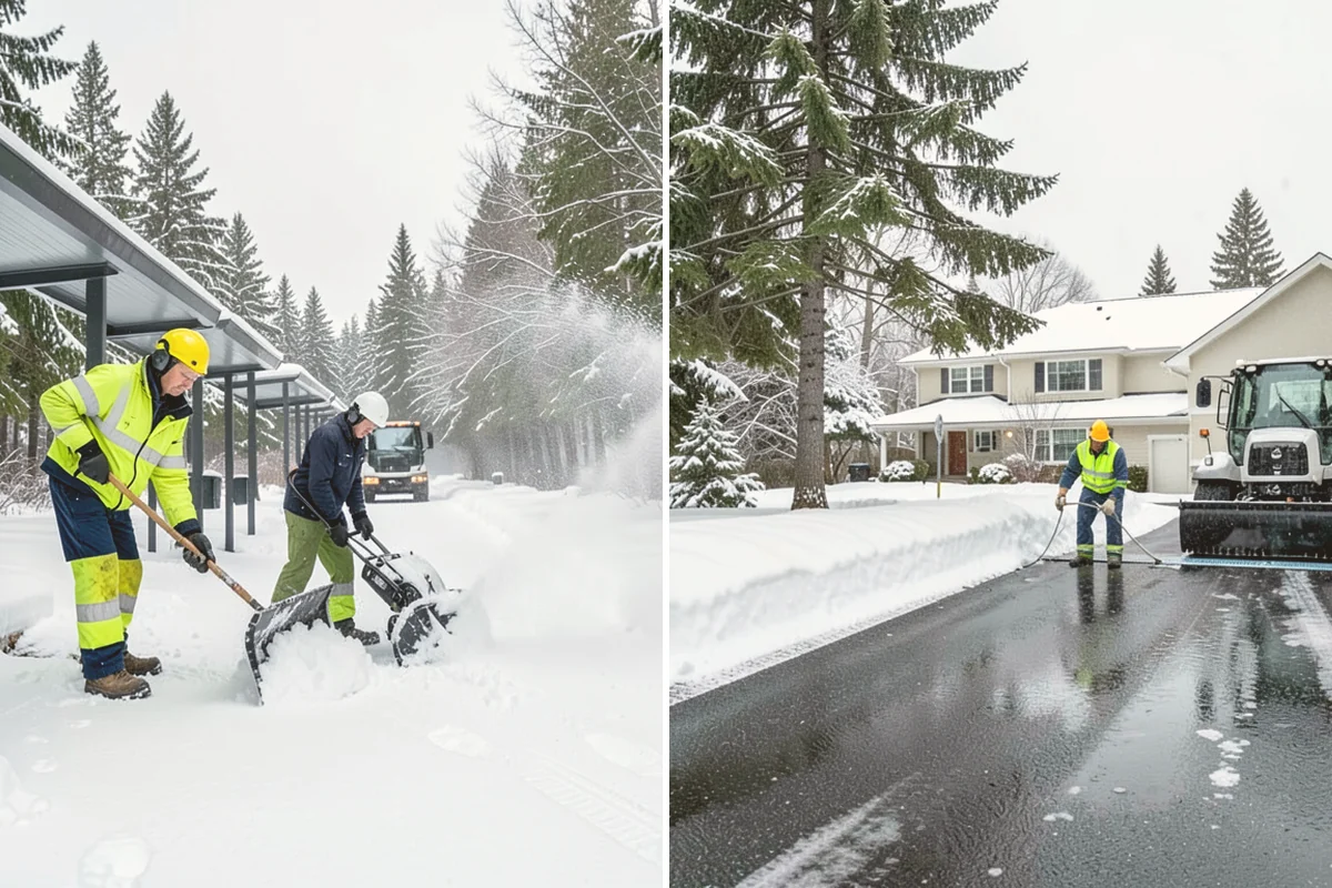 Bank Branch Snow Removal in Milton, King County, WA - Identify drive-through lanes, ATM pads, and the entrance walk