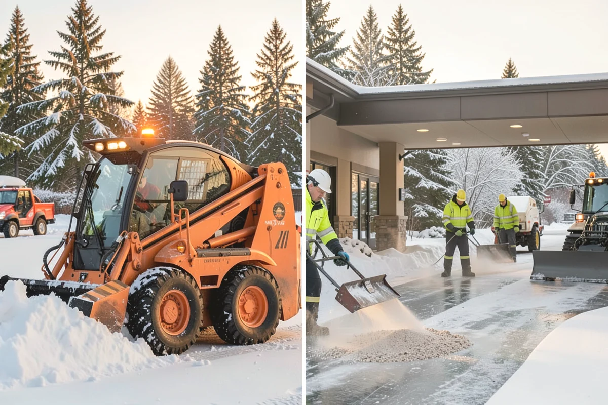 Bank Branch Snow Removal in Mukilteo, Snohomish County, WA - Identify drive-through lanes, ATM pads, and the entrance walk