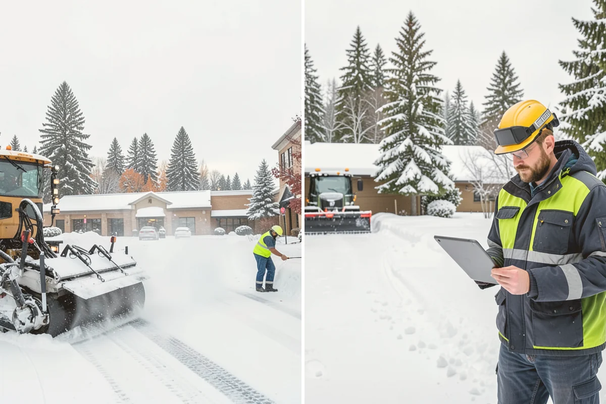 Bank Branch Snow Removal in Newcastle, King County, WA - Identify drive-through lanes, ATM pads, and the entrance walk