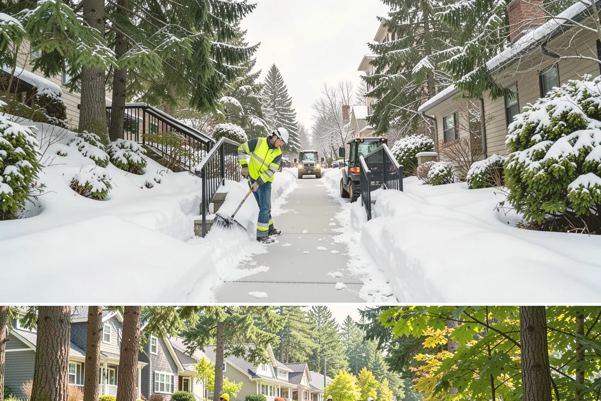 Bank Branch Snow Removal in Normandy Park, King County, WA - Branch demand concentrates in December through February around short lowland cold snaps.