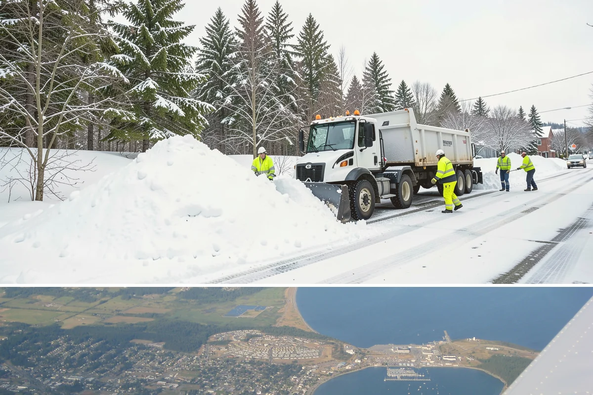 Bank Branch Snow Removal in Oak Harbor, Island County, WA - Branch demand concentrates in December through February around short lowland cold snaps.