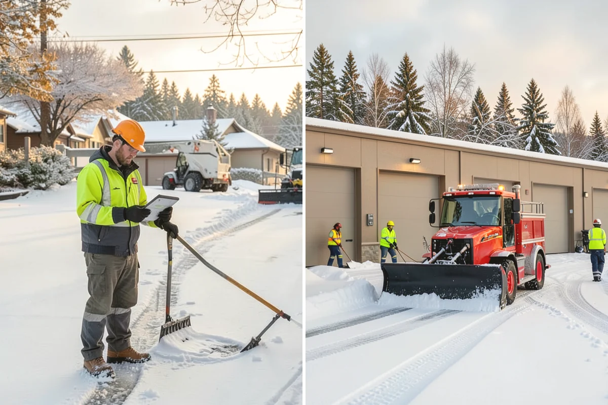 Bank Branch Snow Removal in Ruston, Pierce County, WA - Identify drive-through lanes, ATM pads, and the entrance walk