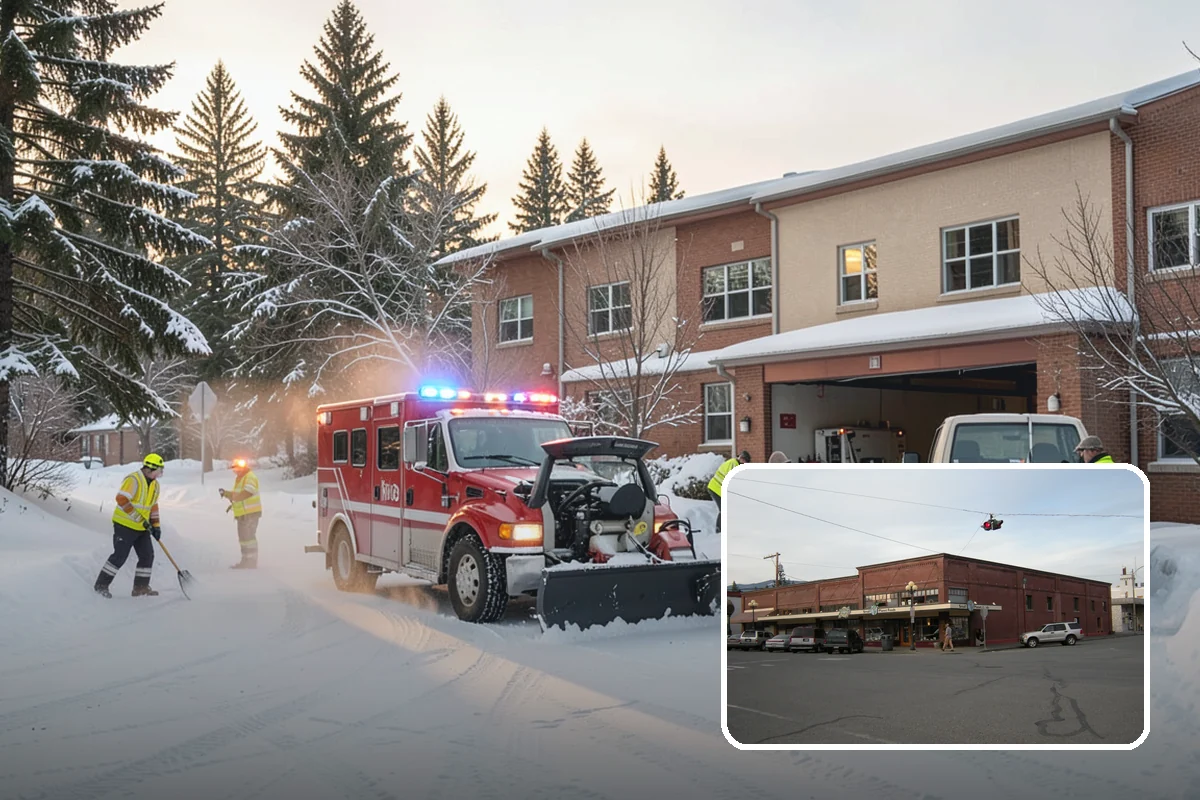 Bank Branch Snow Removal in Sedro-Woolley, Skagit County, WA - Drive-through lanes cleared before opening