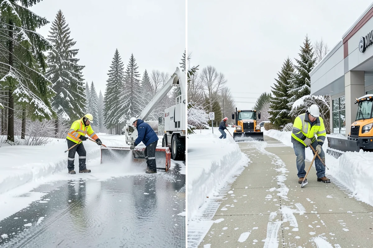 Bank Branch Snow Removal in Sedro-Woolley, Skagit County, WA - Identify drive-through lanes, ATM pads, and the entrance walk