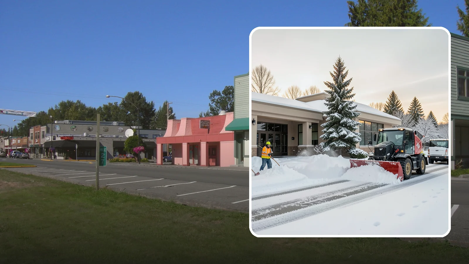 Bank Branch Snow Removal in Snoqualmie, King County, WA - Keep your drive-through lanes, ATM approaches, and customer entrance clear so members can bank safely the moment a snow event...
