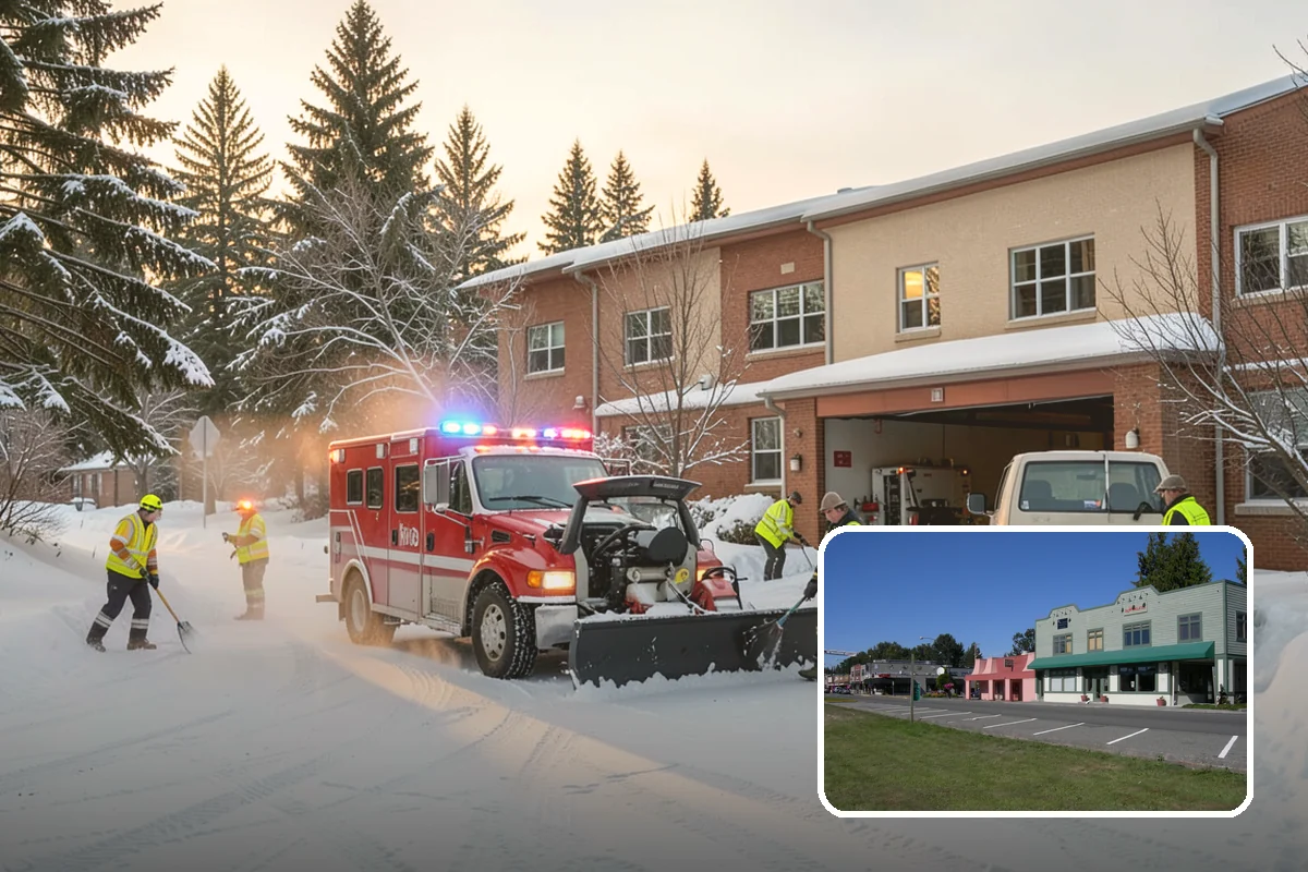 Bank Branch Snow Removal in Snoqualmie, King County, WA - Drive-through lanes cleared before opening