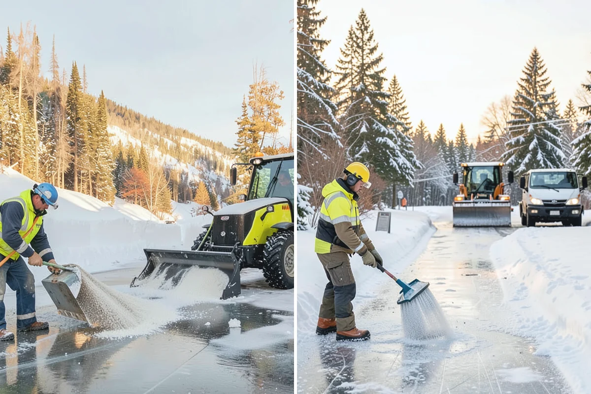 Bank Branch Snow Removal in South Prairie, Pierce County, WA - Identify drive-through lanes, ATM pads, and the entrance walk