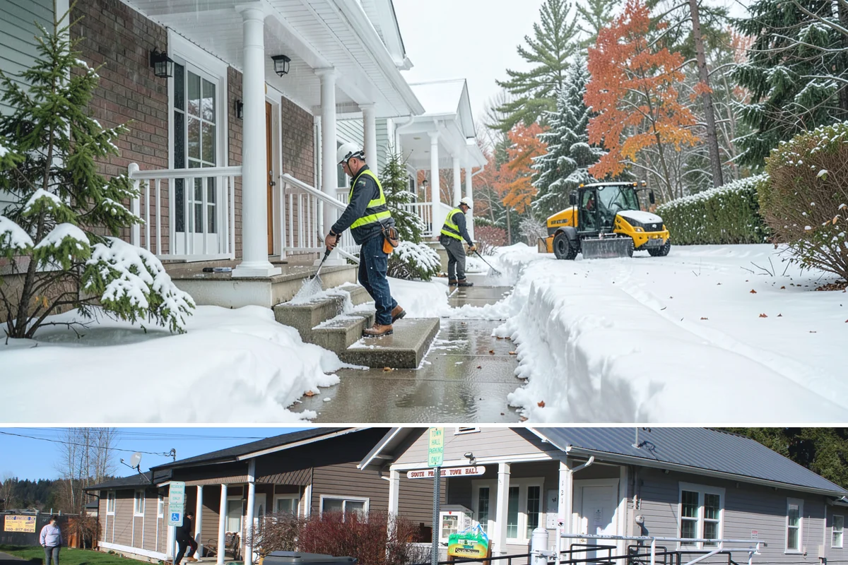 Bank Branch Snow Removal in South Prairie, Pierce County, WA - Branch demand concentrates in December through February around short lowland cold snaps.