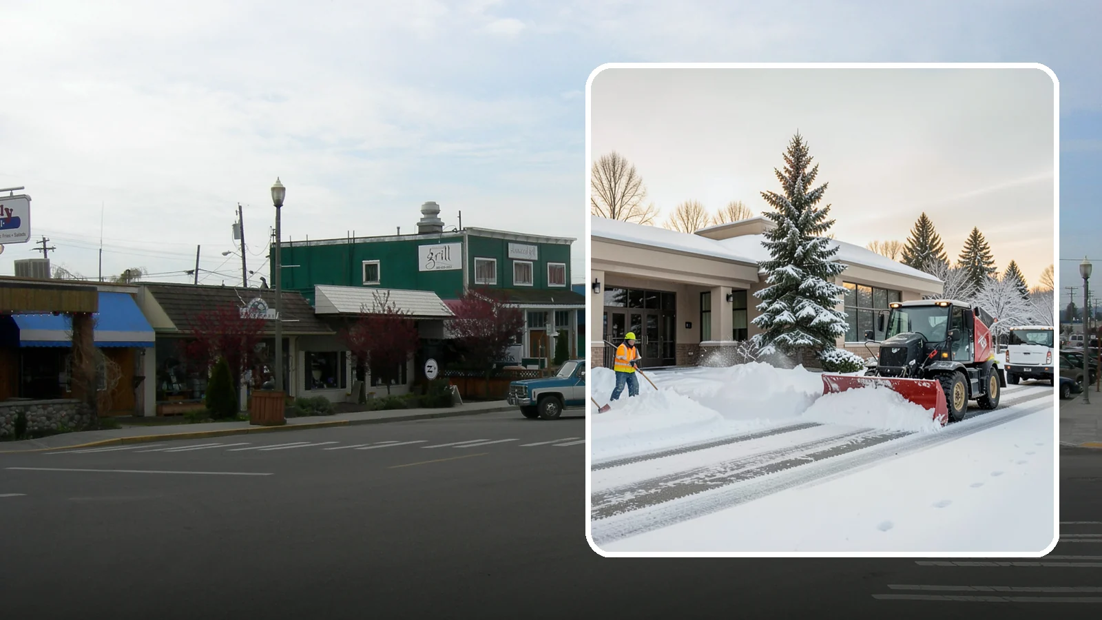 Bank Branch Snow Removal in Stanwood, Snohomish County, WA - Keep your drive-through lanes, ATM approaches, and customer entrance clear so members can bank safely the moment a snow event...