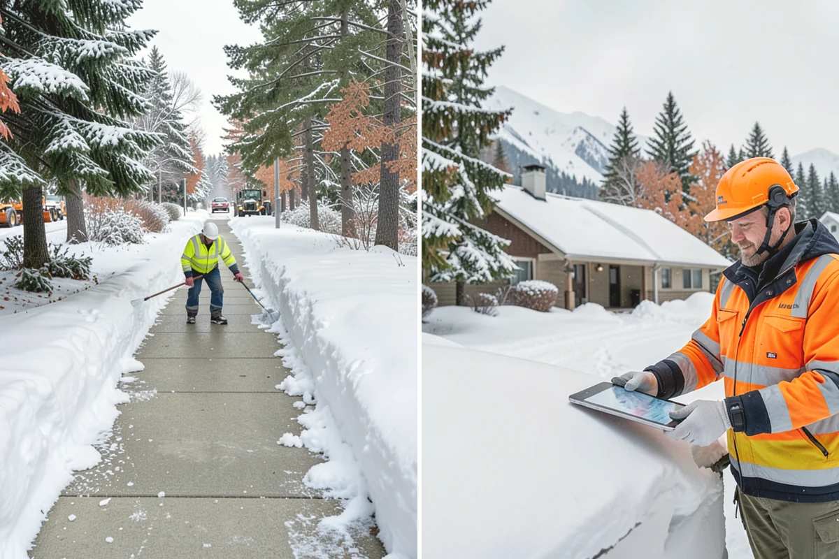 Bank Branch Snow Removal in Steilacoom, Pierce County, WA - Identify drive-through lanes, ATM pads, and the entrance walk