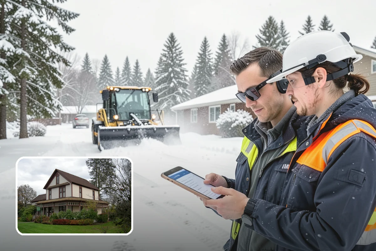 Bank Branch Snow Removal in Sumner, Pierce County, WA - Drive-through lanes cleared before opening