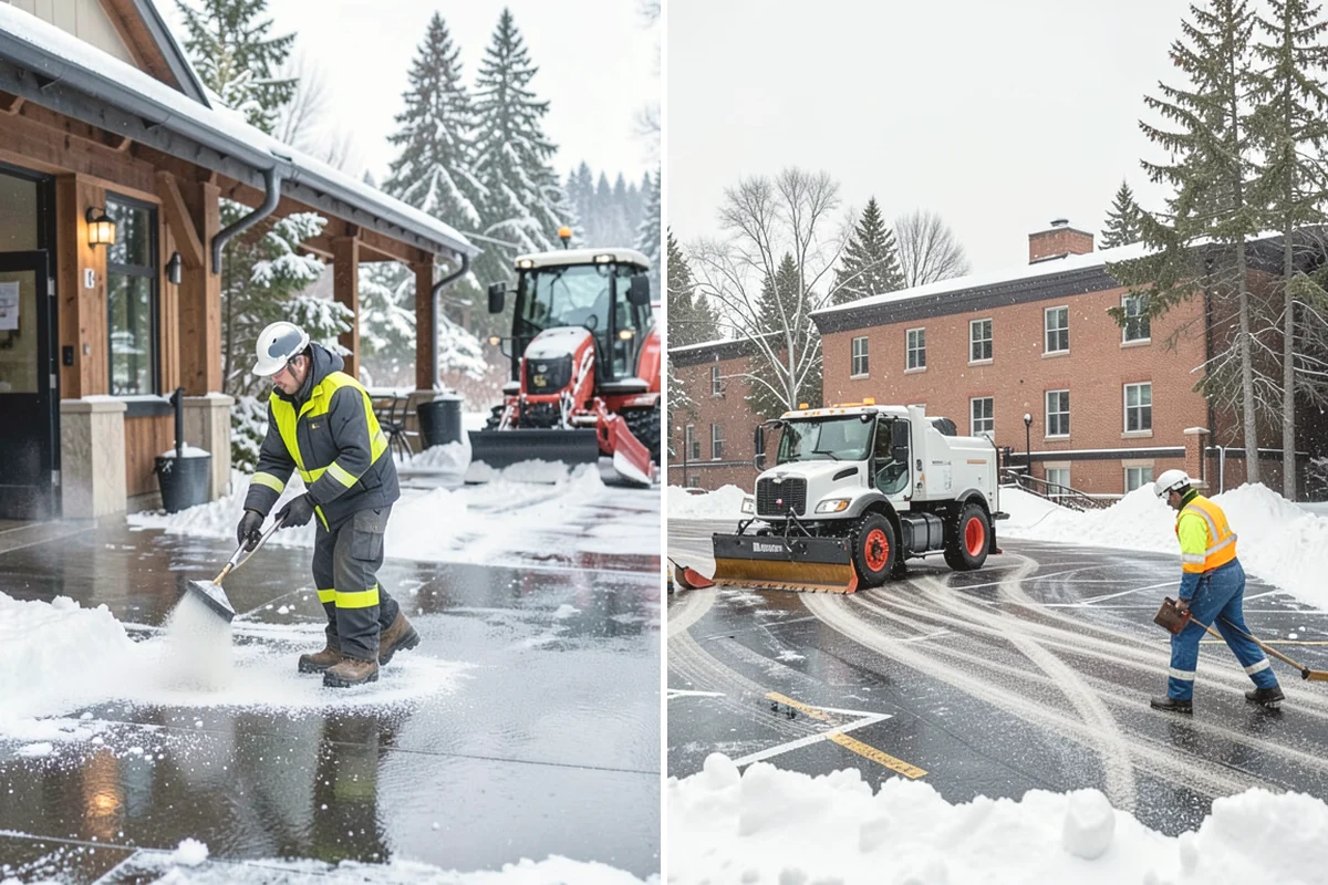 Bank Branch Snow Removal in Tukwila, King County, WA - Identify drive-through lanes, ATM pads, and the entrance walk