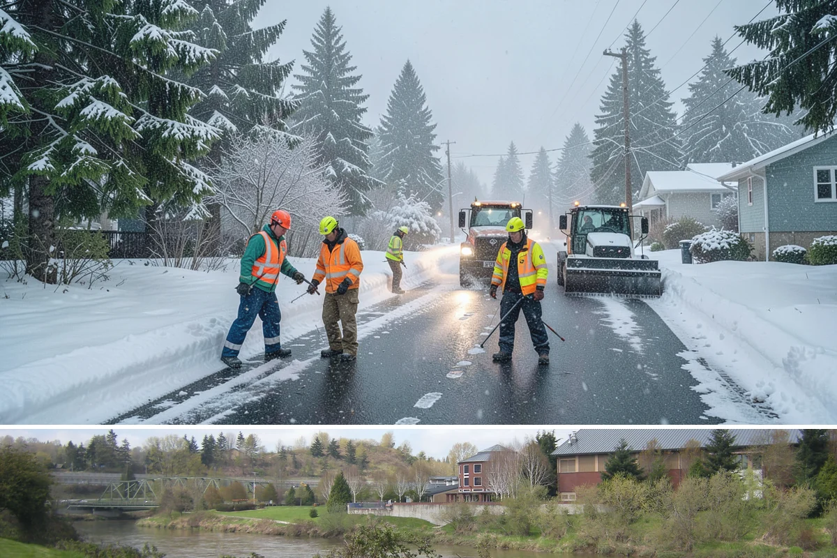 Bank Branch Snow Removal in Tukwila, King County, WA - Branch demand concentrates in December through February around short lowland cold snaps.
