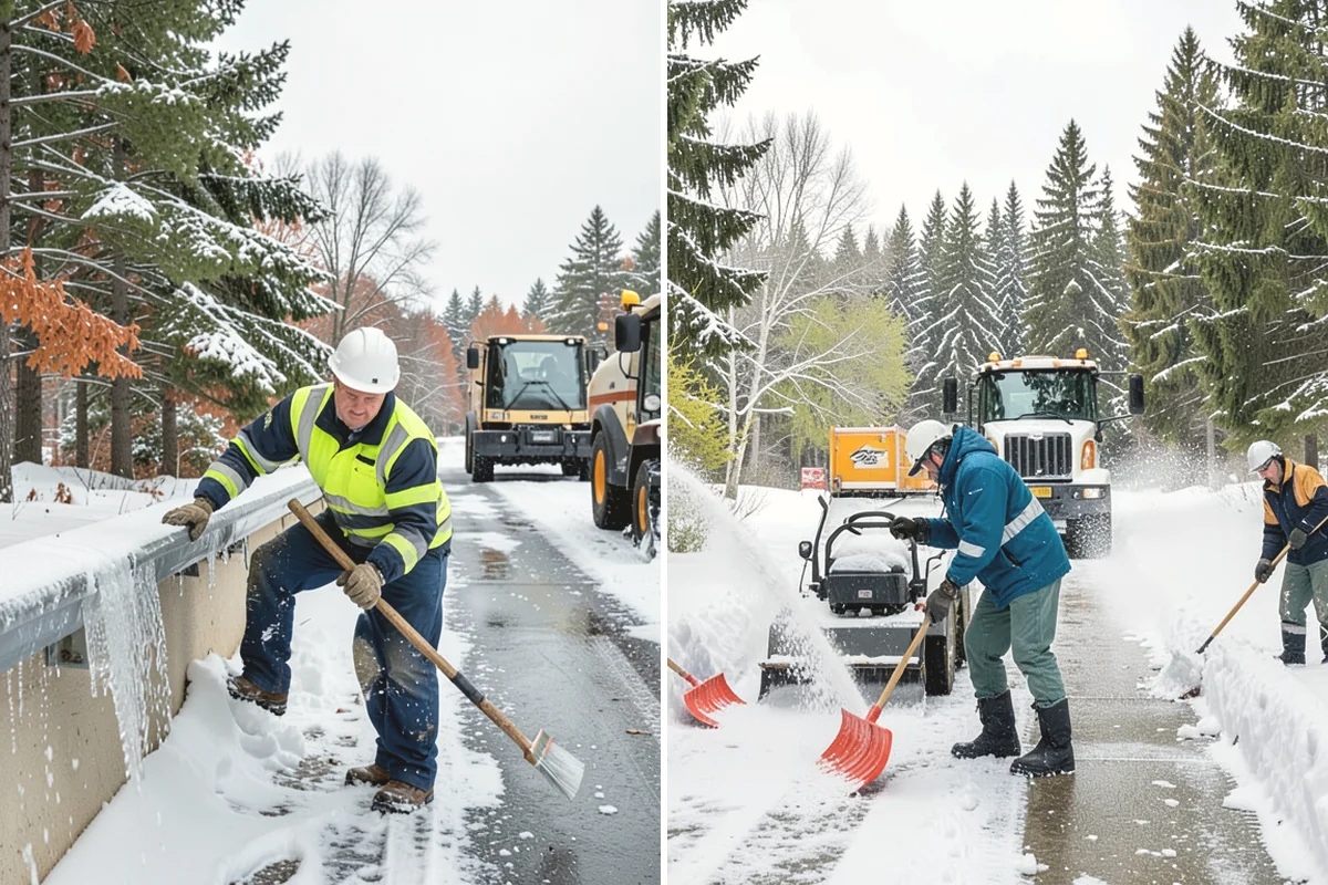 Bank Branch Snow Removal in University Place, Pierce County, WA - Identify drive-through lanes, ATM pads, and the entrance walk
