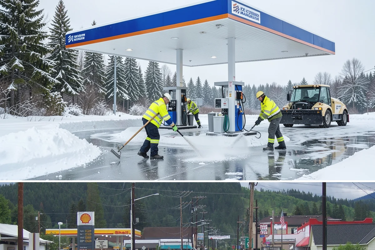 Bank Deicing in Granite Falls, Snohomish County, WA - Coverage runs through winter, with pre-open readiness on the freezing-rain mornings that glaze exposed ATM and drive-through...