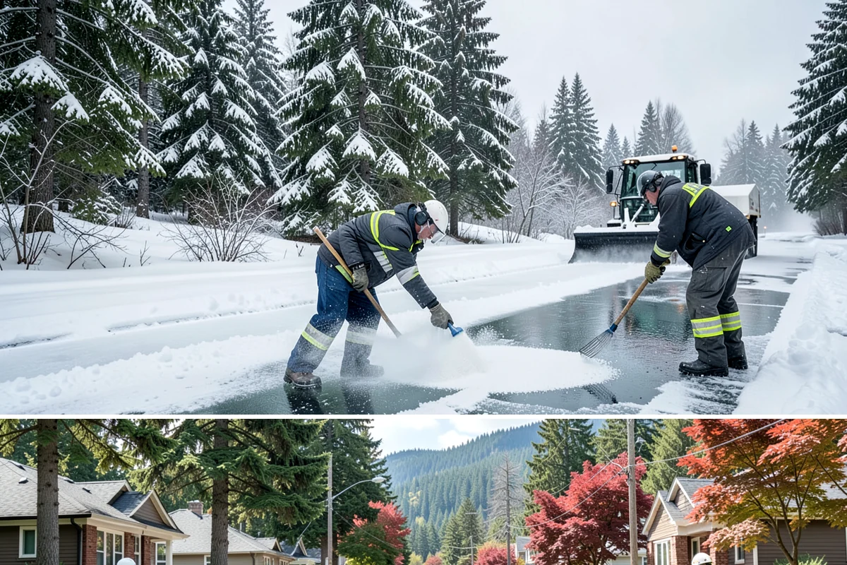 Bank Deicing in Hunts Point, King County, WA - Coverage runs through winter, with pre-open readiness on the freezing-rain mornings that glaze exposed ATM and drive-through...