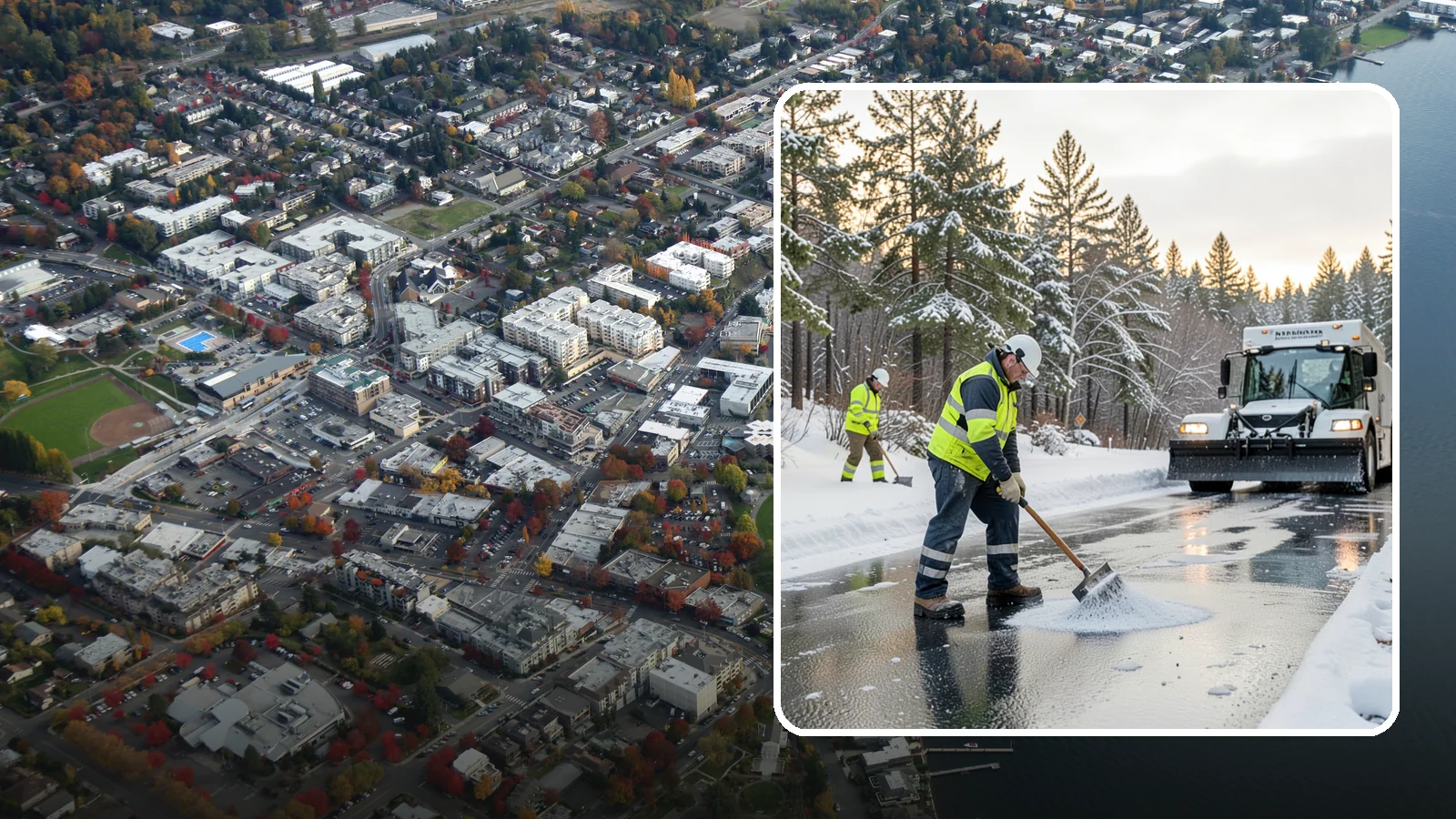 Bank Deicing in Kirkland, King County, WA - Deicing for banks and credit unions, keeping entrances, ATM approaches, and drive-through lanes safe for customers during a...