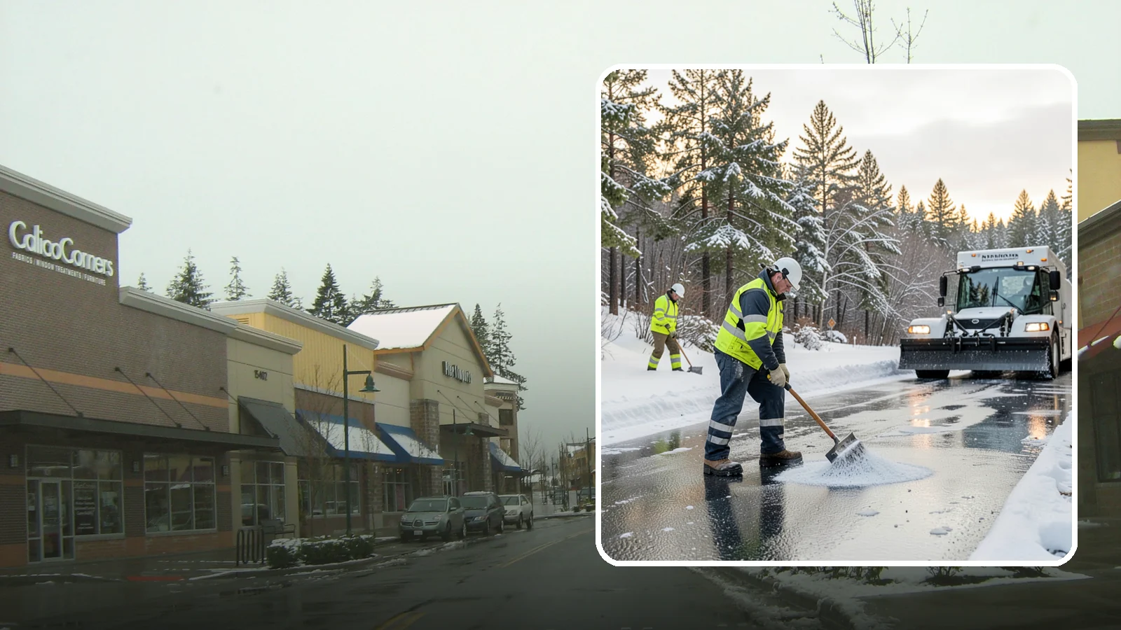 Bank Deicing in Mill Creek, Snohomish County, WA - Deicing for banks and credit unions, keeping entrances, ATM approaches, and drive-through lanes safe for customers during a...