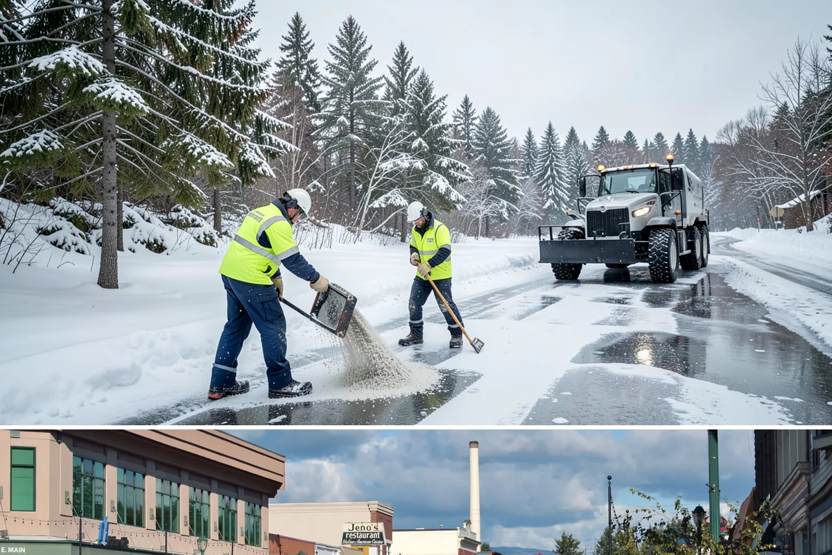 Bank Deicing in Monroe, Snohomish County, WA - Coverage runs through winter, with pre-open readiness on the freezing-rain mornings that glaze exposed ATM and drive-through...