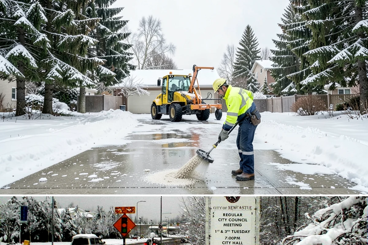 Bank Deicing in Newcastle, King County, WA - Coverage runs through winter, with pre-open readiness on the freezing-rain mornings that glaze exposed ATM and drive-through...