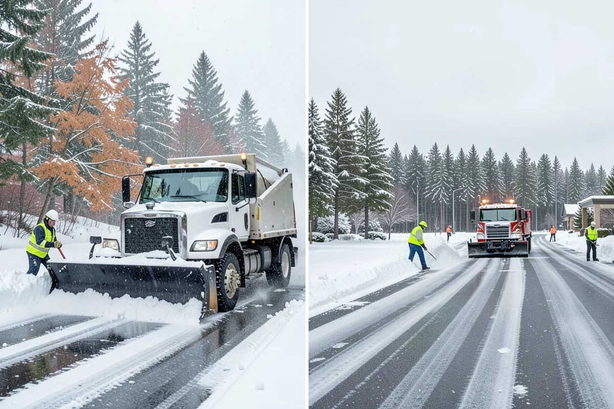 Bank Deicing in Sedro-Woolley, Skagit County, WA - Map the entrance, ATM apron, and drive-through lanes