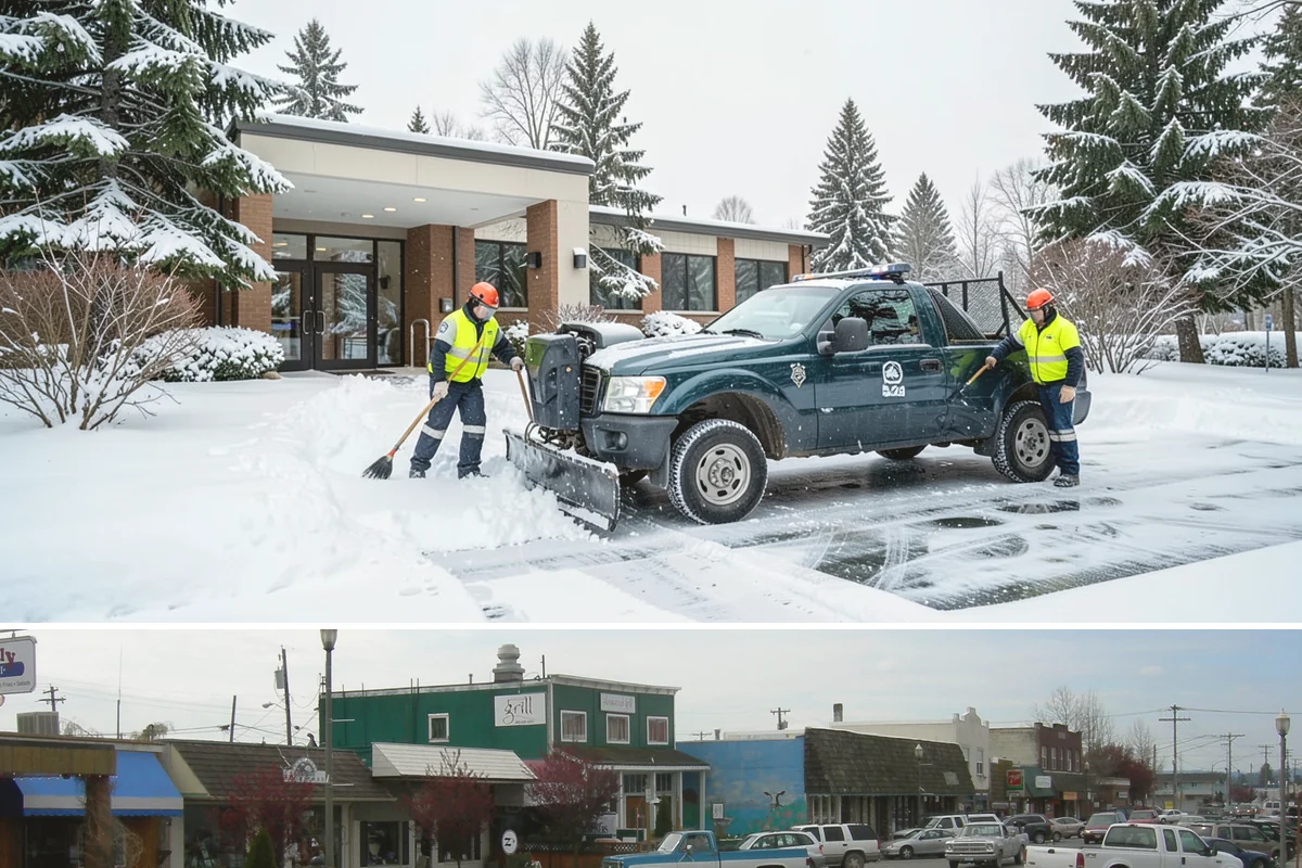 Bank Deicing in Stanwood, Snohomish County, WA - Coverage runs through winter, with pre-open readiness on the freezing-rain mornings that glaze exposed ATM and drive-through...