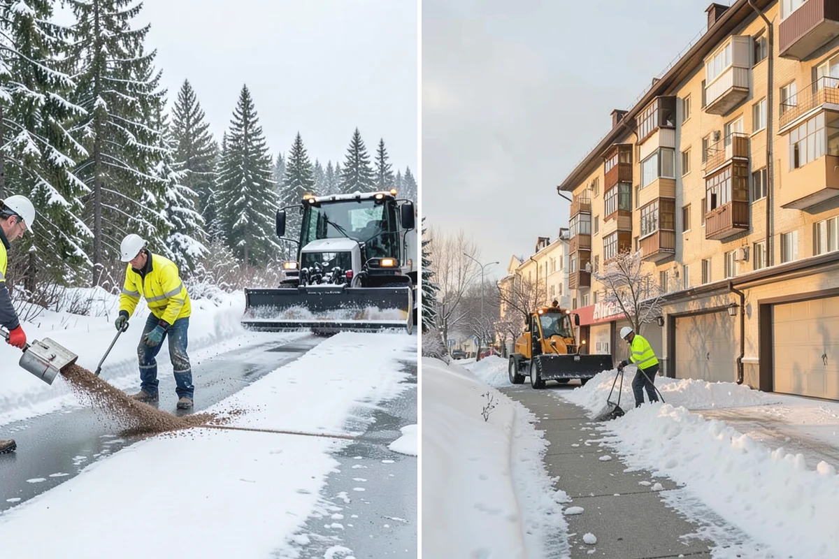 Bank Parking Lot Snow Removal in Beaux Arts Village, King County, WA - Map parking, drive-through lanes, and the ATM approach with staff