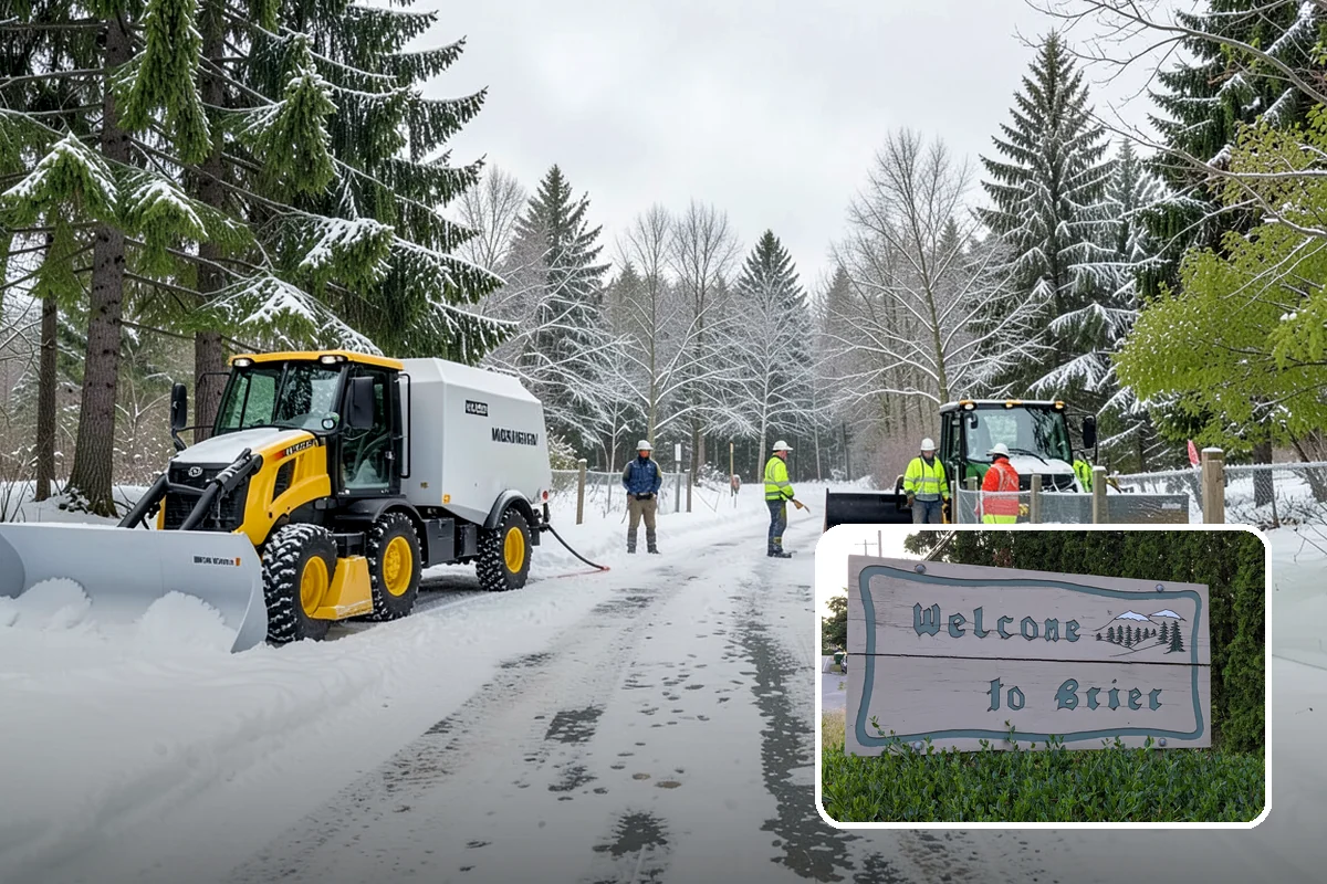 Bank Parking Lot Snow Removal in Brier, Snohomish County, WA - Customer parking and drive-through lanes stay open all day
