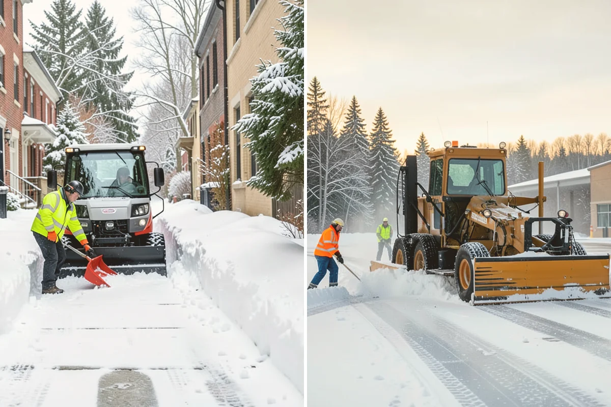 Bank Parking Lot Snow Removal in Brier, Snohomish County, WA - Map parking, drive-through lanes, and the ATM approach with staff